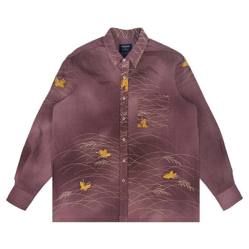 着物長袖シャツ メンズ M LSVN-M93-zoom-