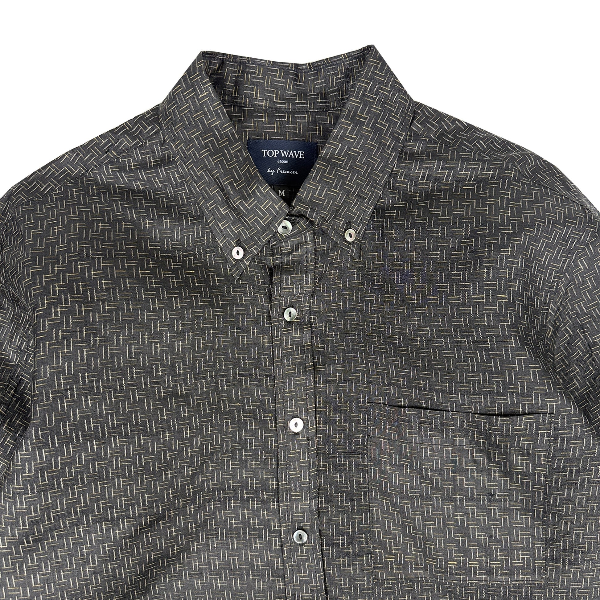 着物長袖シャツ メンズ M LSVN-M95-3