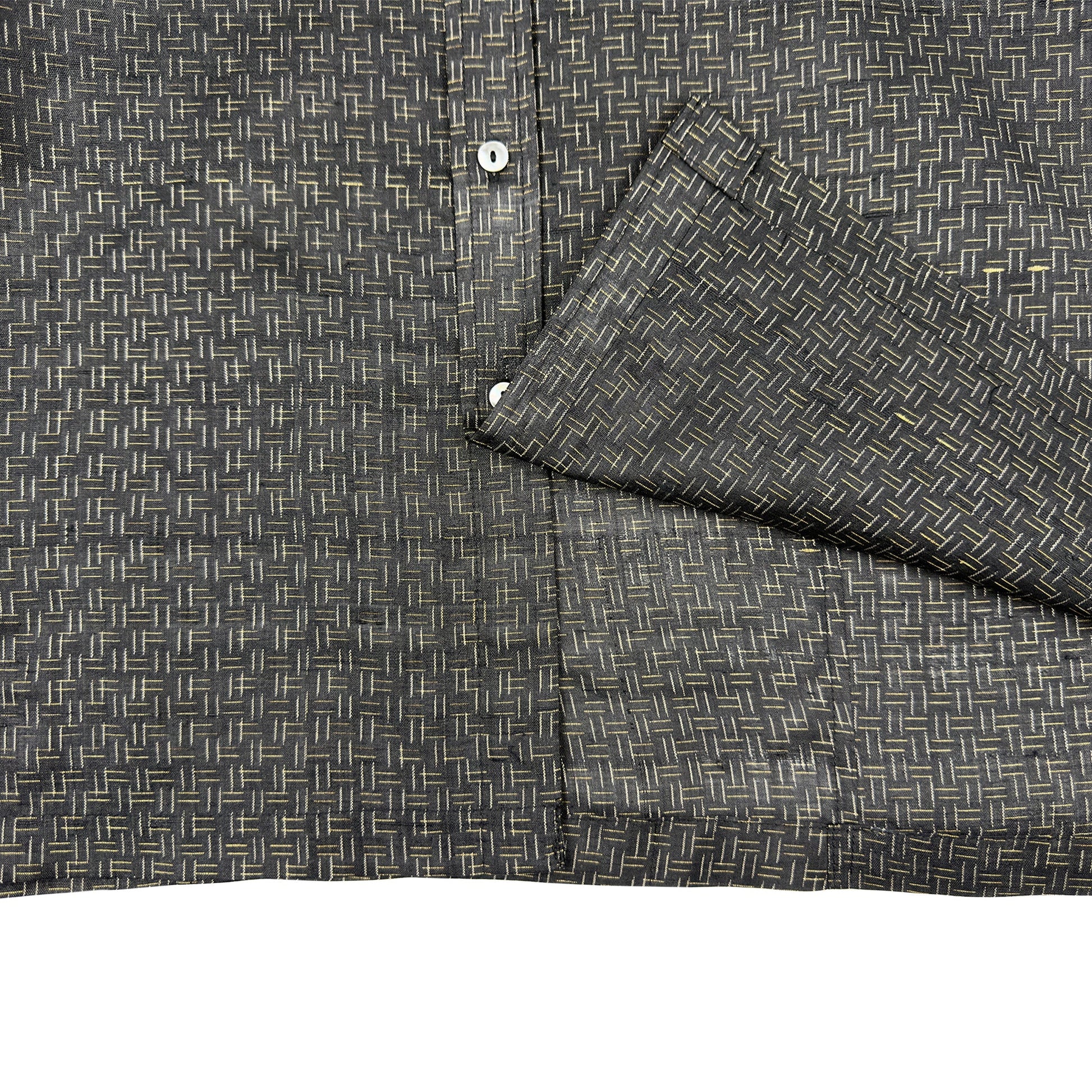 着物長袖シャツ メンズ M LSVN-M95-5