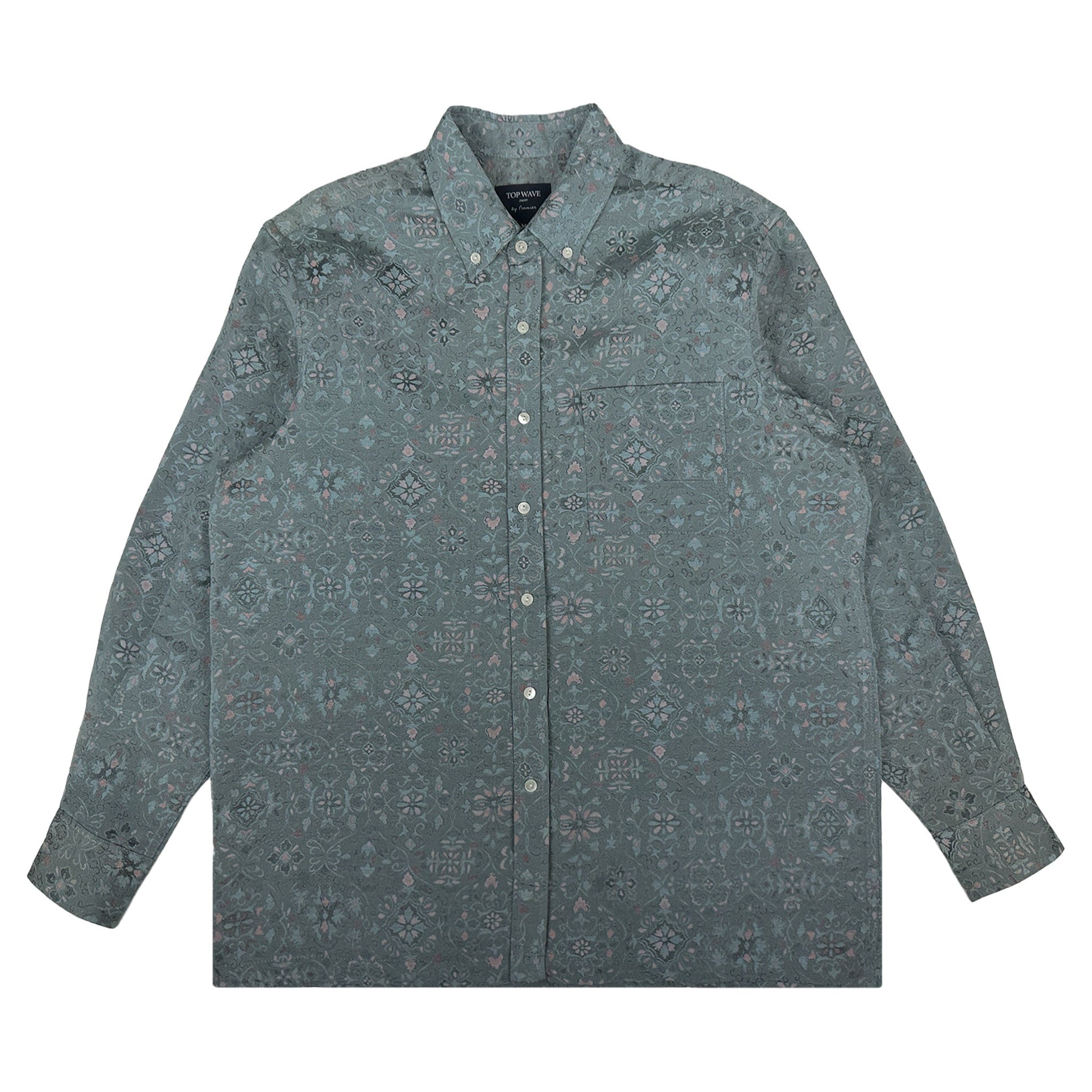 着物長袖シャツ メンズ M LSVN-M97-1