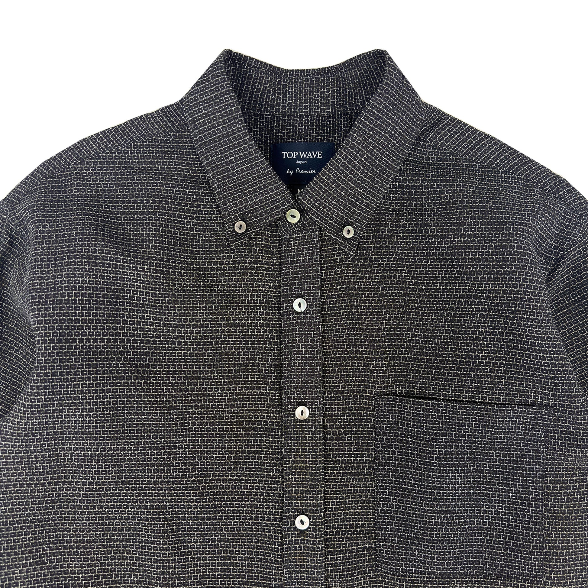 着物長袖シャツ メンズ M LSVN-M98-3