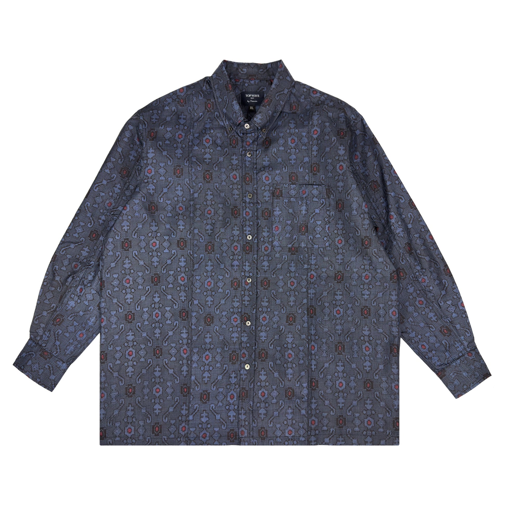 着物長袖シャツ メンズ XL LSVN-XL07-1