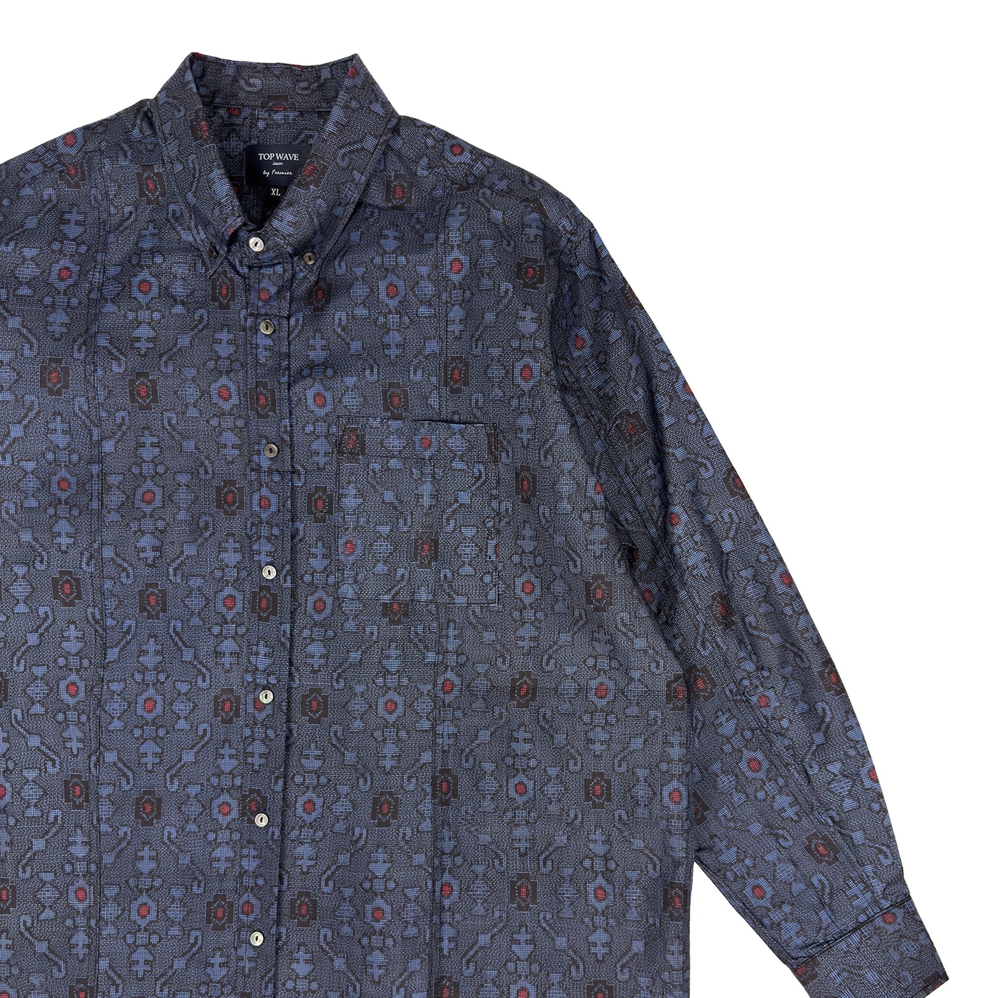 着物長袖シャツ メンズ XL LSVN-XL07-4