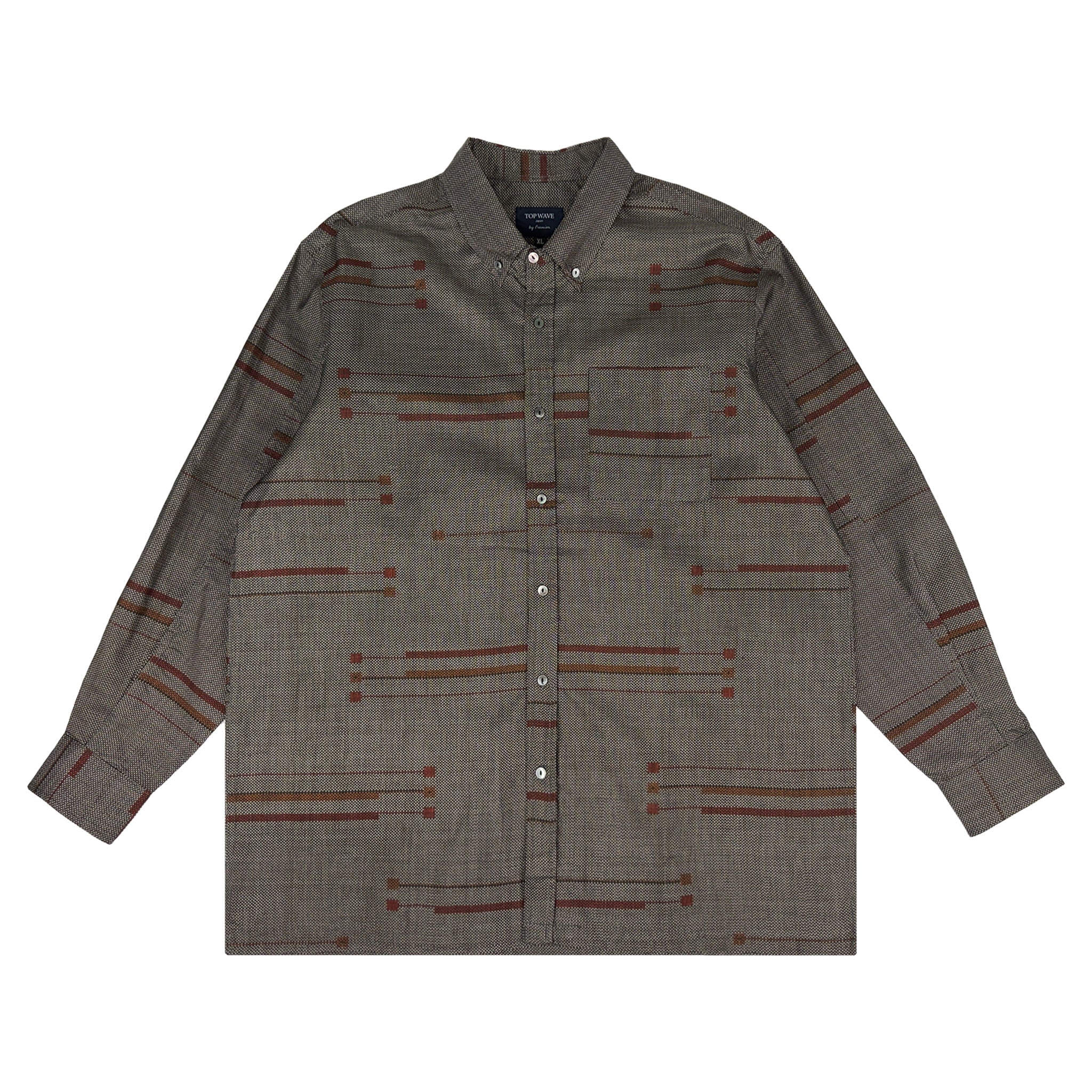 着物長袖シャツ メンズ XL LSVN-XL08