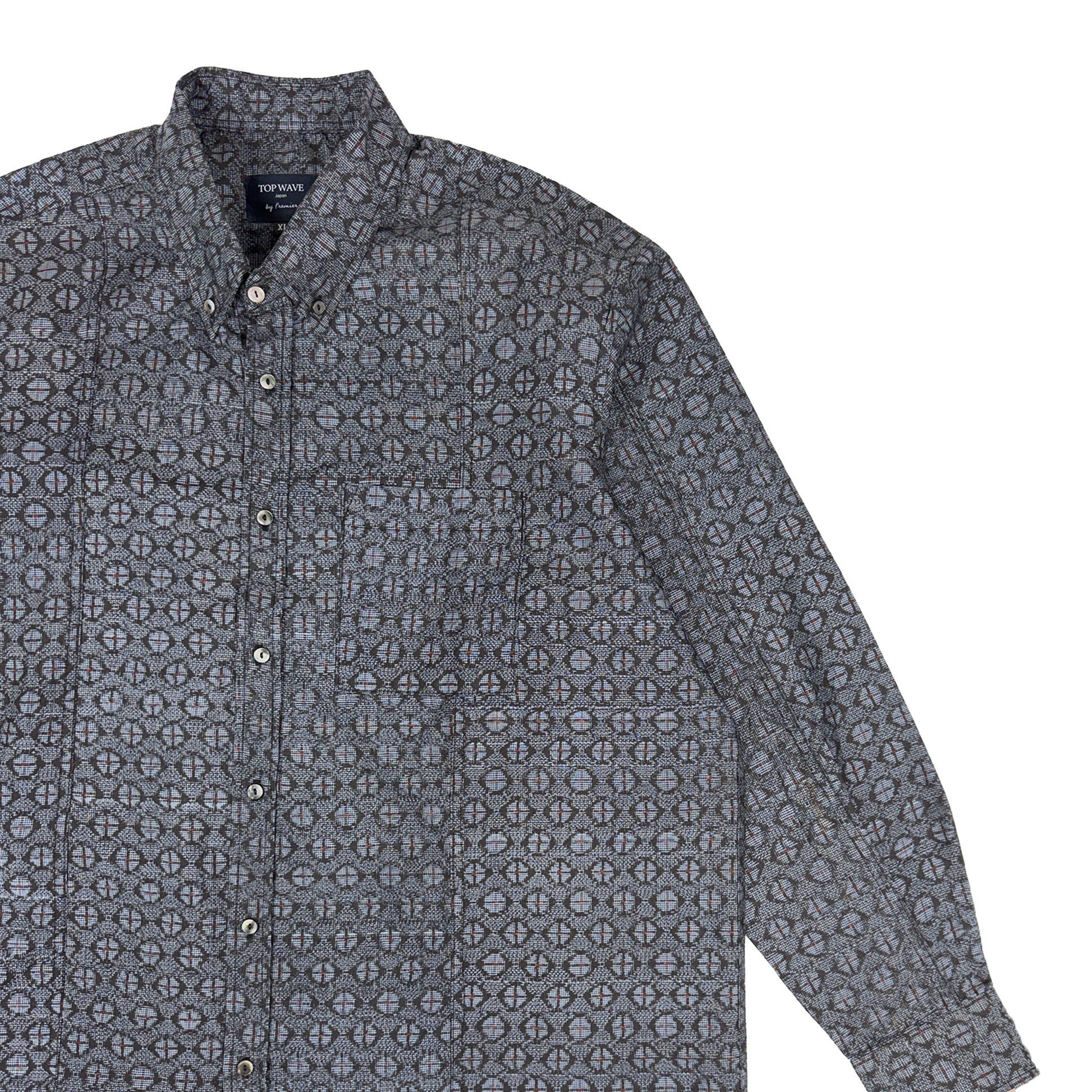 着物長袖シャツ メンズ XL LSVN-XL45-4